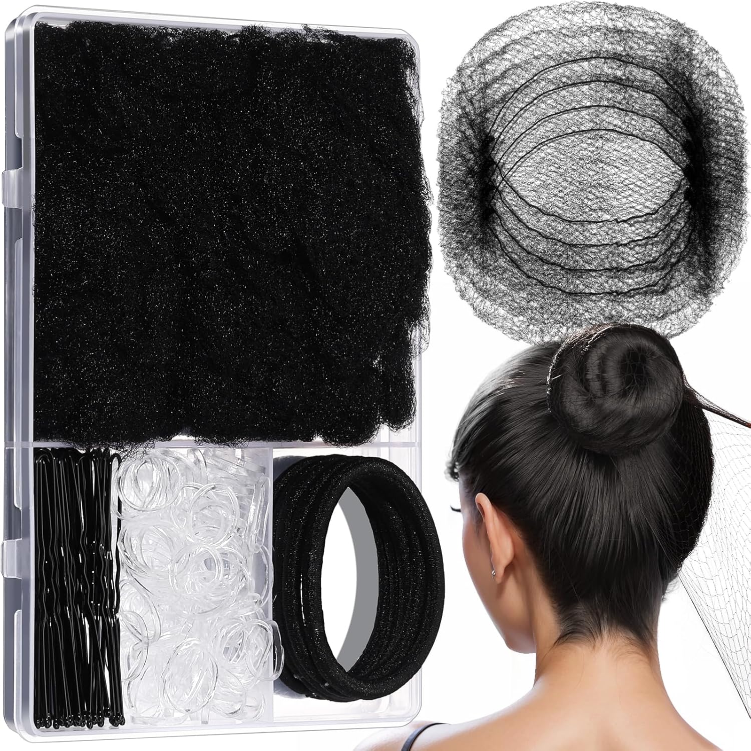 Ygdz hair nets for buns and dance accessory kit front view