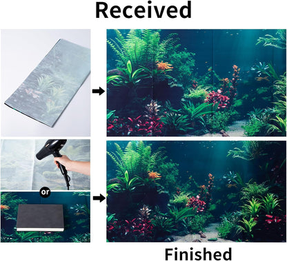 COMSUN aquatic plants aquarium background package showing the separate double-sided tape pieces.