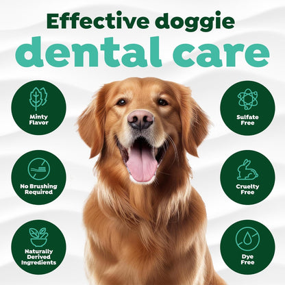 No brushing pet dental gel by TropiClean for fresh dog breath.