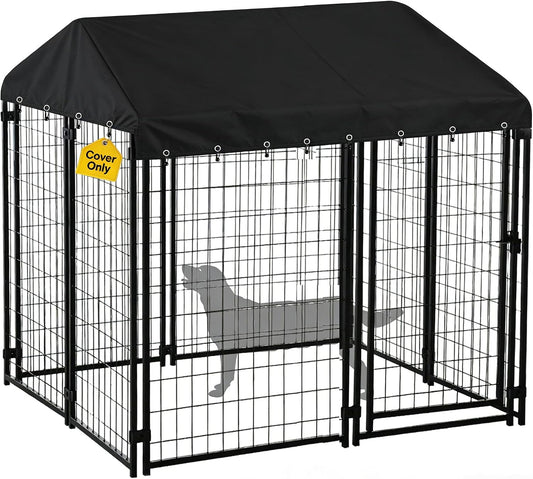 DHGSIUT heavy duty dog kennel cover front view showing full coverage shelter protection