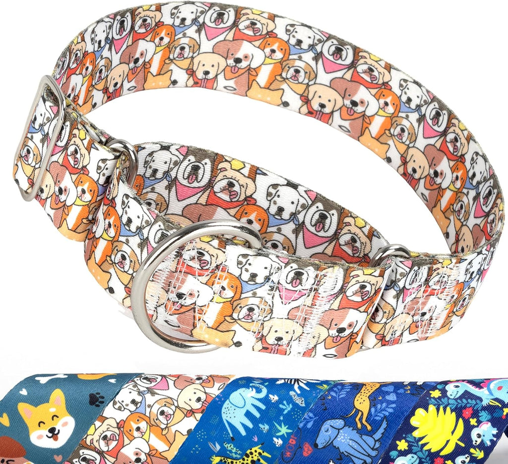 Maowuwujoz 1.5 inch wide martingale dog collar front view
