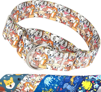 Maowuwujoz 1.5 inch wide martingale dog collar front view