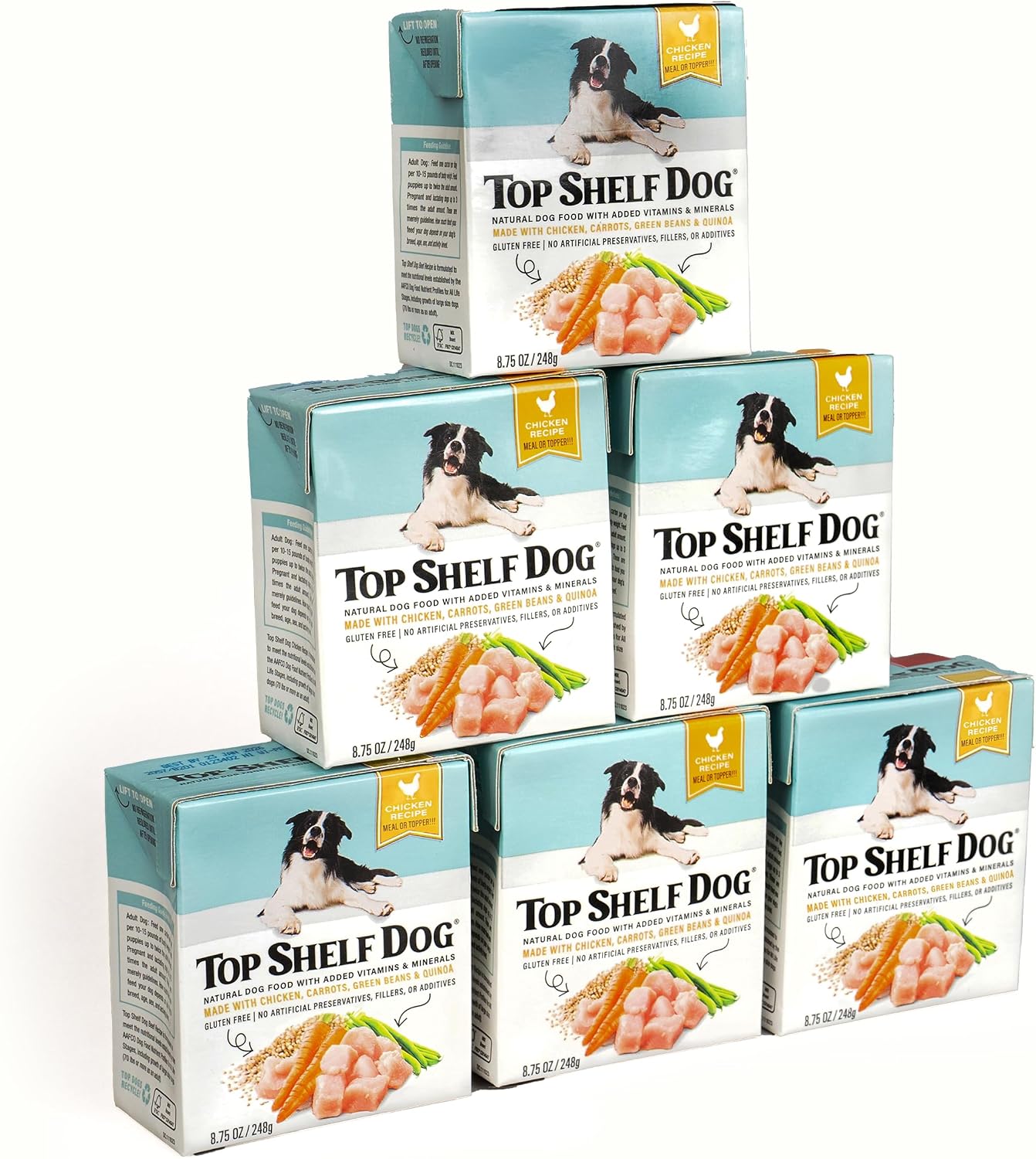 Top Shelf Dog wet food 6 pack packaging