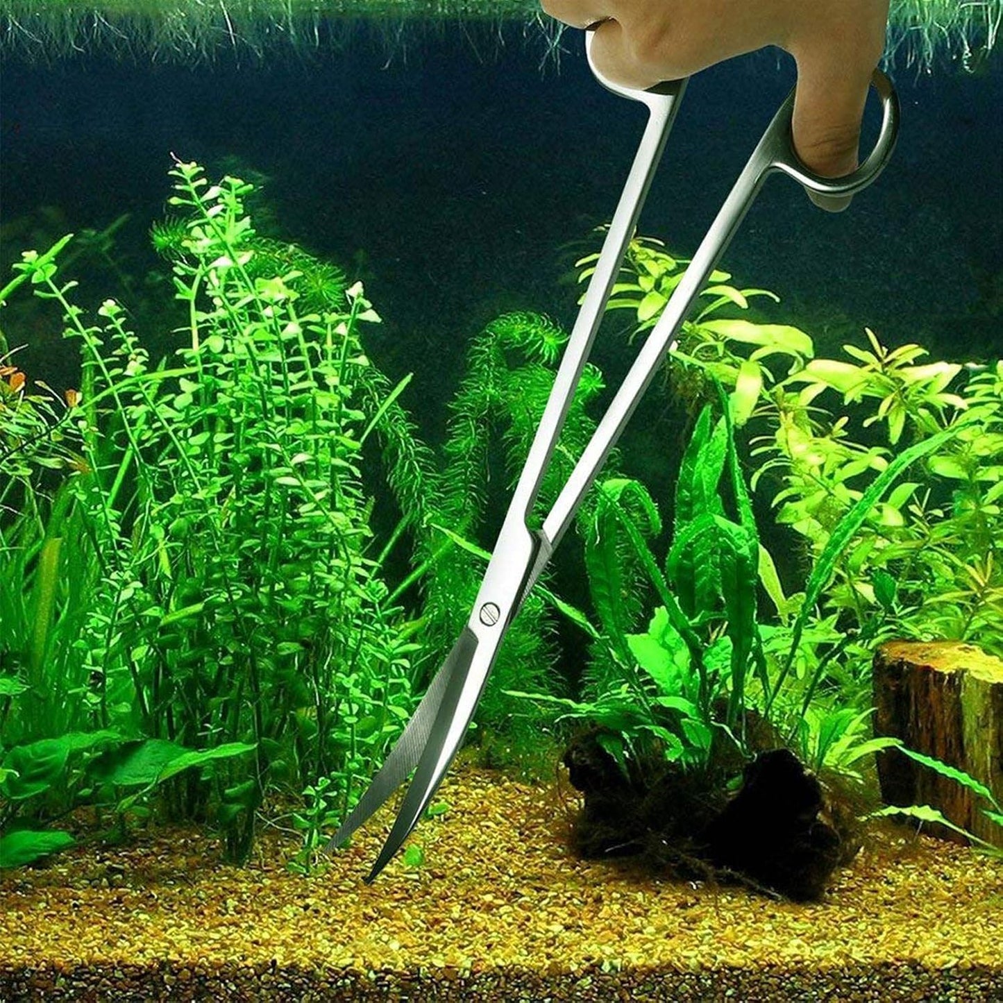 Close up view of the anti slip ridged handles on Fistoy professional aquascaping tools.