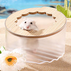 Wenriko hamster sand bath box front view showing transparent container and lid