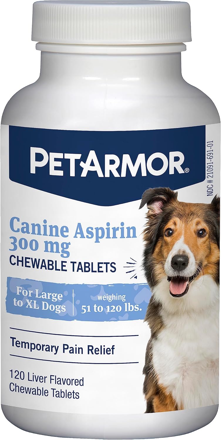 Small to medium dog enjoying a liver flavored chewable tablet
