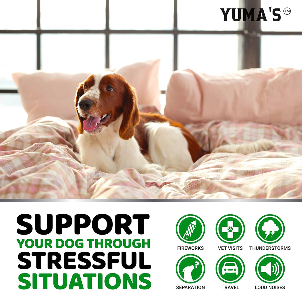 Yuma's hemp calming chews 170 count bottle side view