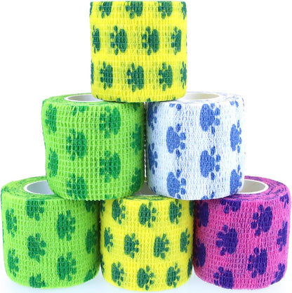 Heart printed adhesive bandage wrap for joint protection