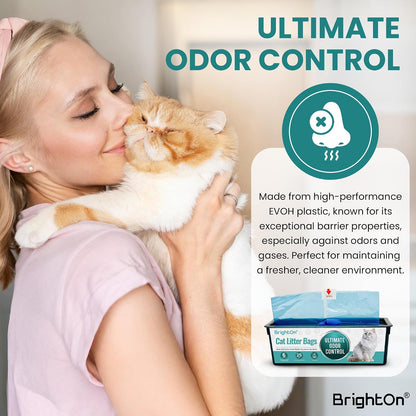 Close up of BrightOn refill packaging with odor control text