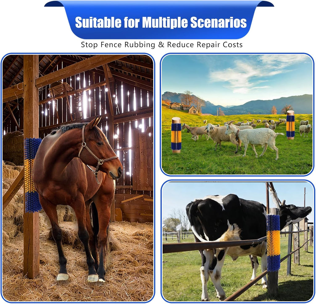 BAOXIALIKEMAO cattle rubbing brush set alongside the included eight installation screws and expansion tubes