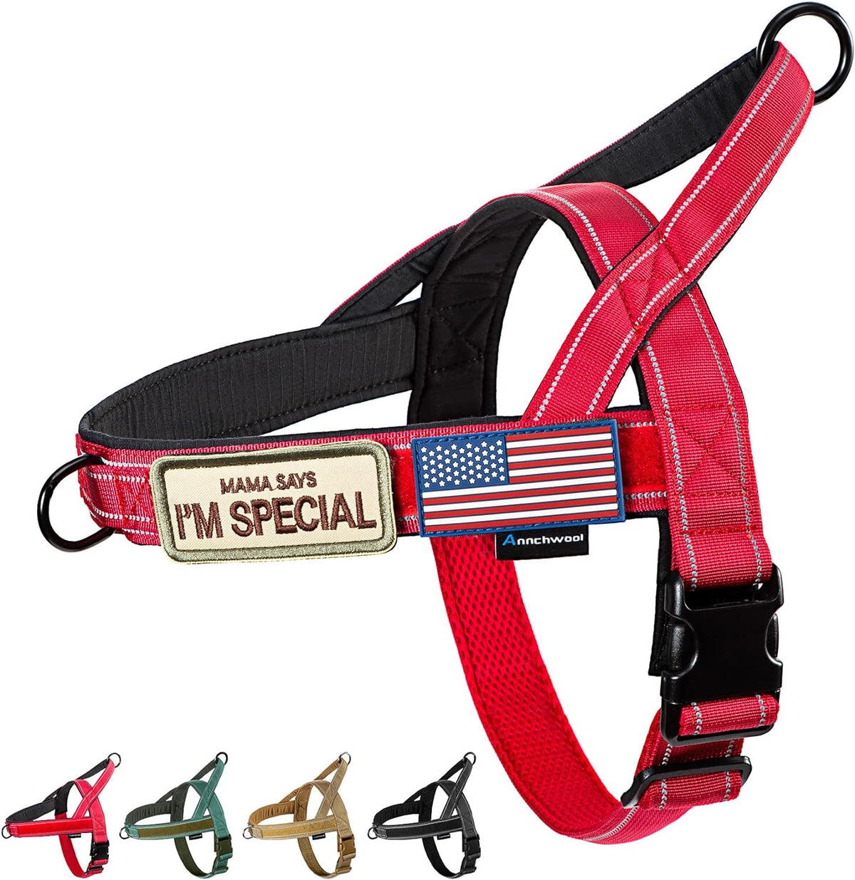 Annchwool No Pull Dog Harness with Soft Padded Handle,Reflective Strip Escape Proof and Quick Fit to Adjust Dog Harness,Easy for Training Walking for Small & Medium and Large Dogs(Brown,L) - Image 11