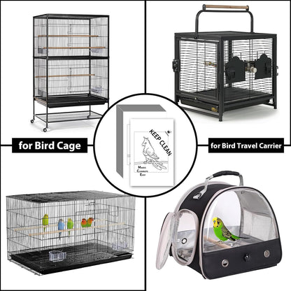 Bird cage tray with clean white paper liner installed