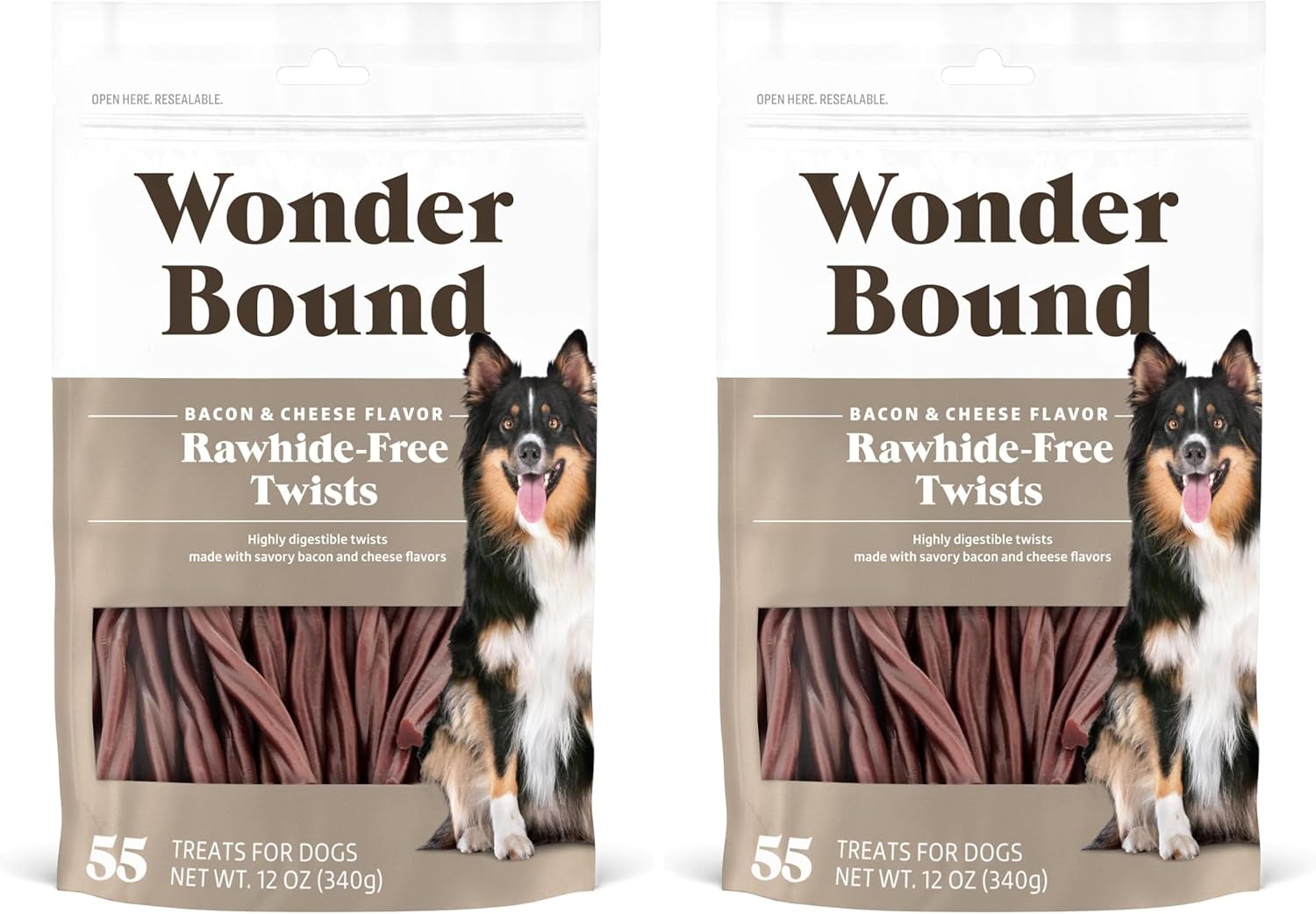 Wonder Bound dog treats packaging details and flavor profile