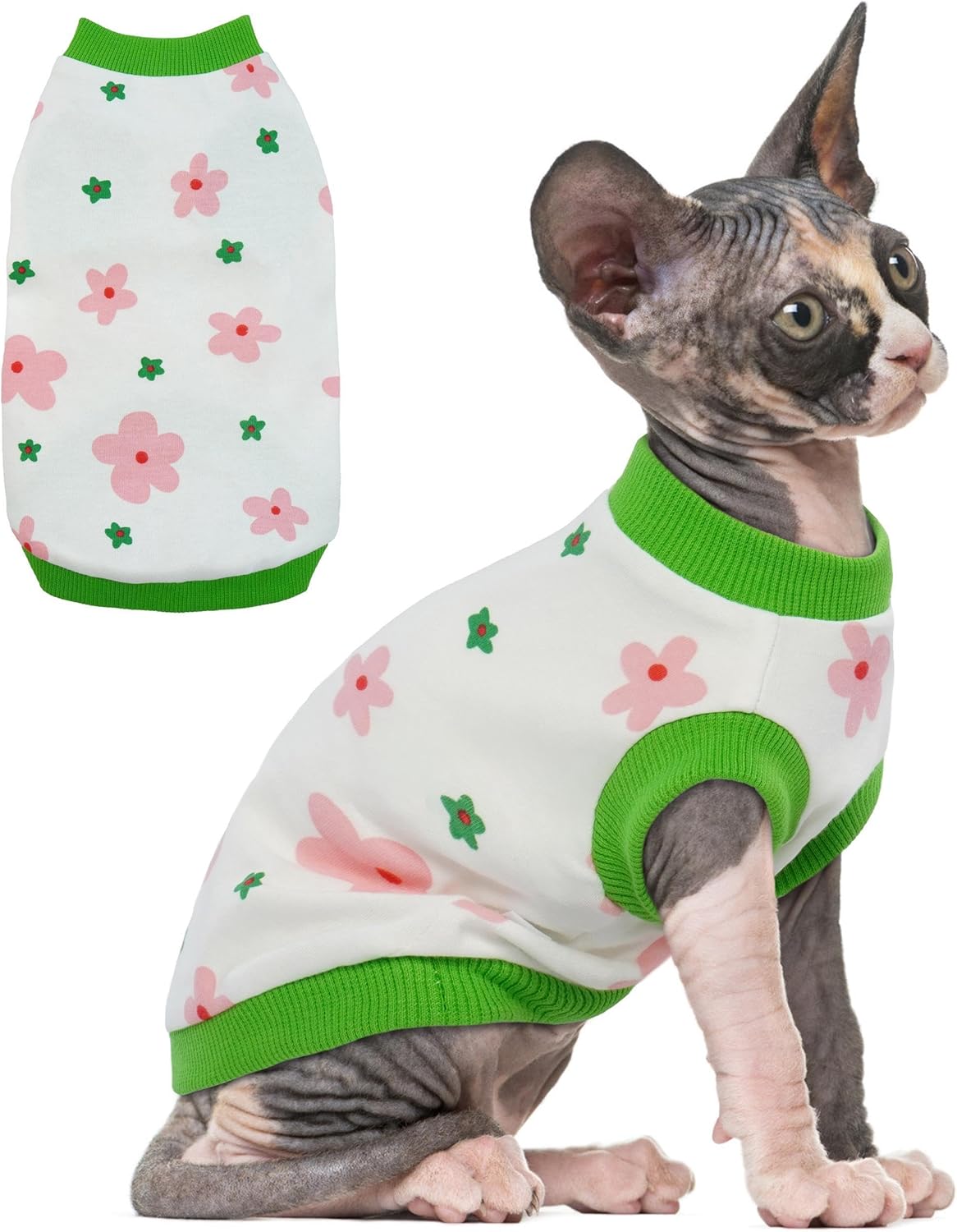 Pumyporeity pink cat shirt for sensitive skin and sun protection