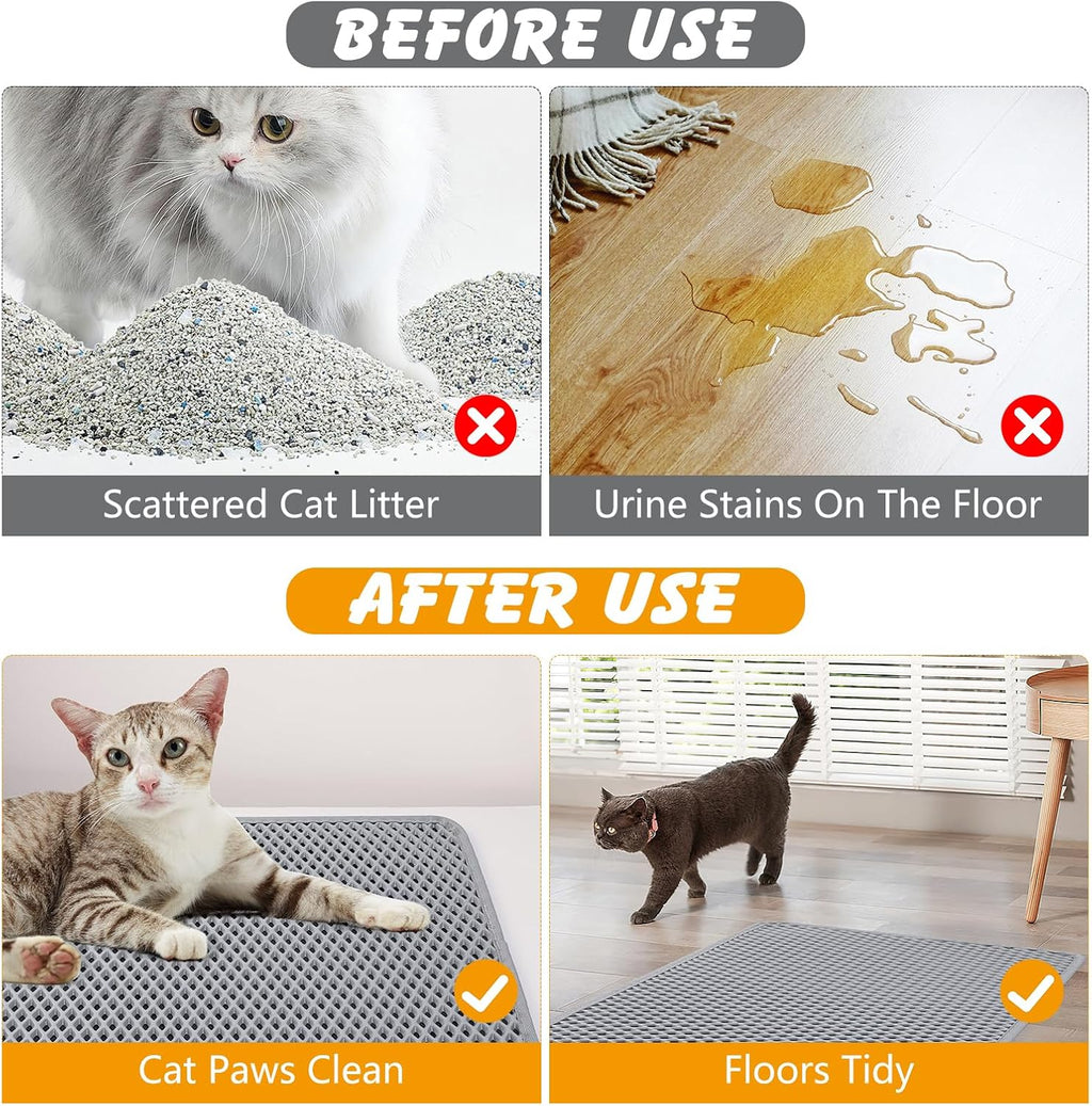 A domestic cat stepping onto the soft non toxic EVA foam surface of the Ondware mat