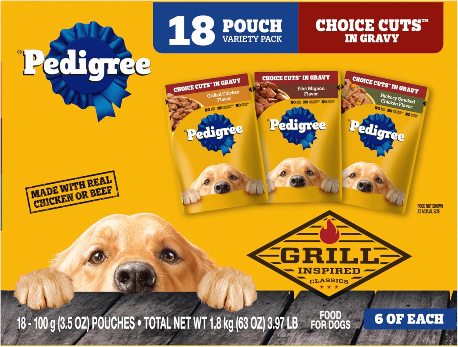 Pedigree Choice Cuts in Gravy Wet Dog Food, Adult Soft Wet Dog Food, Variety Pack, 3.5 oz. Pouches, 30 Count - Image 15