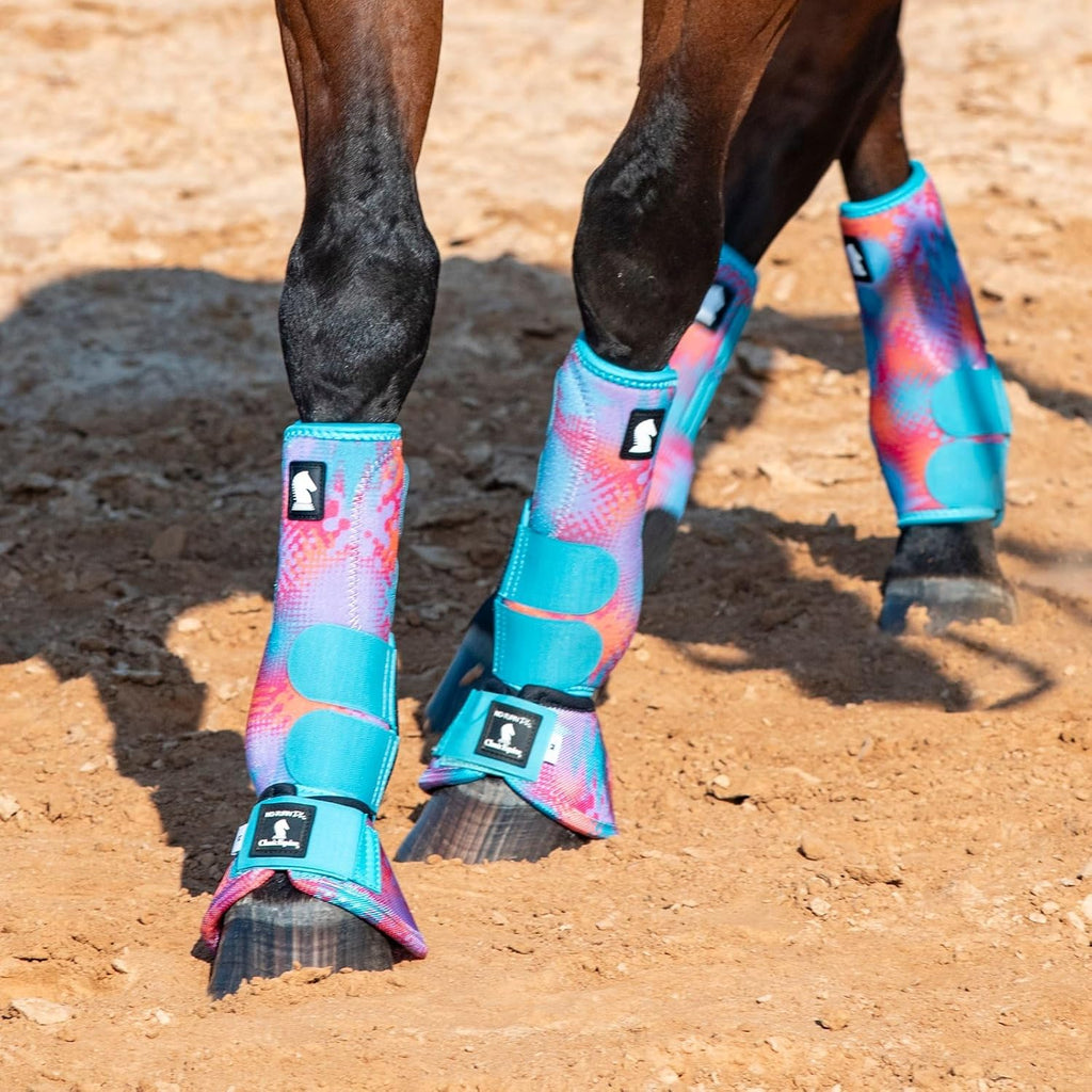Close up view of the internal contoured bulb on the Classic Equine non turn bell boots.
