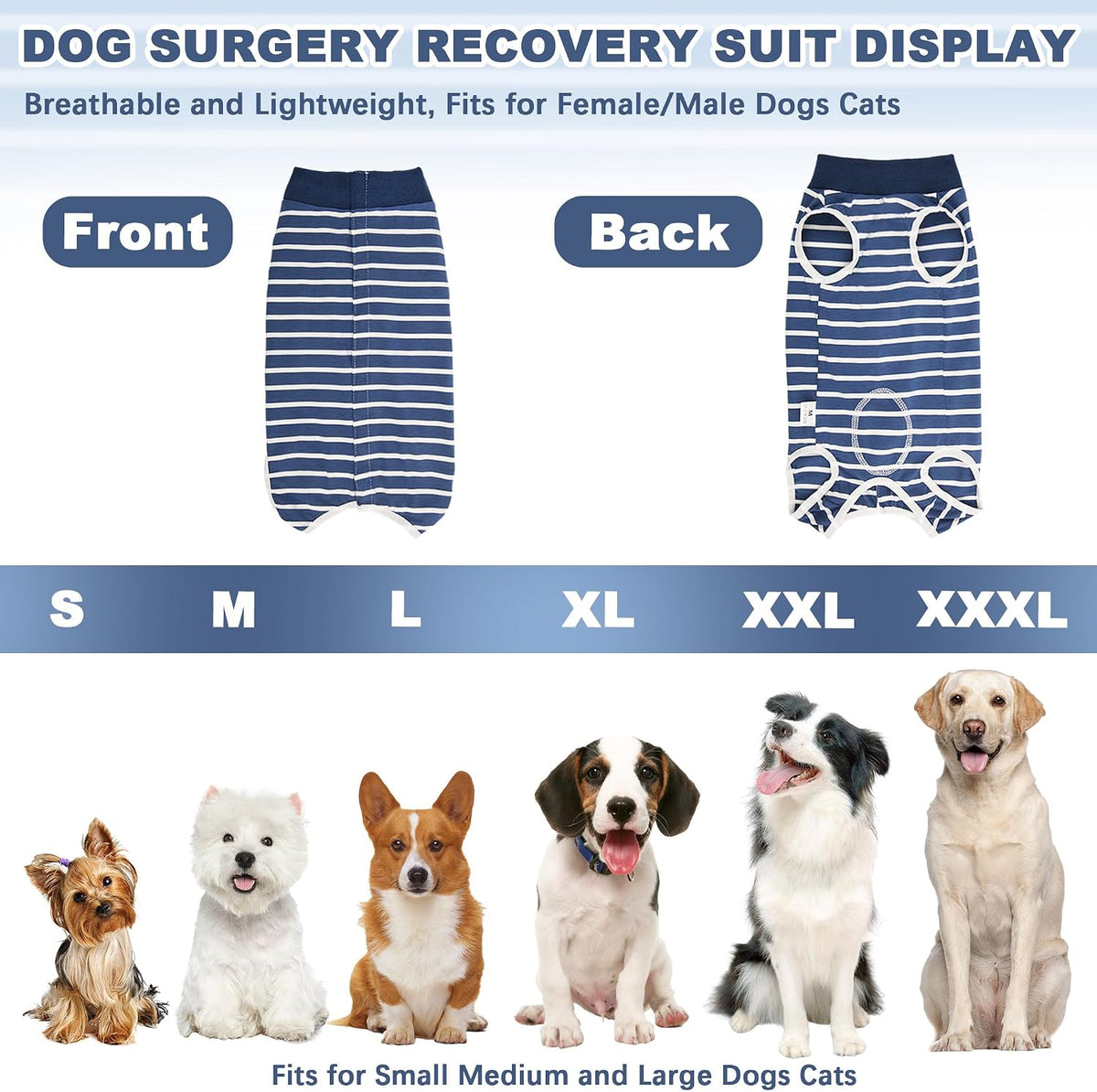 Pelukoa surgical onesie for female spay wound protection close up