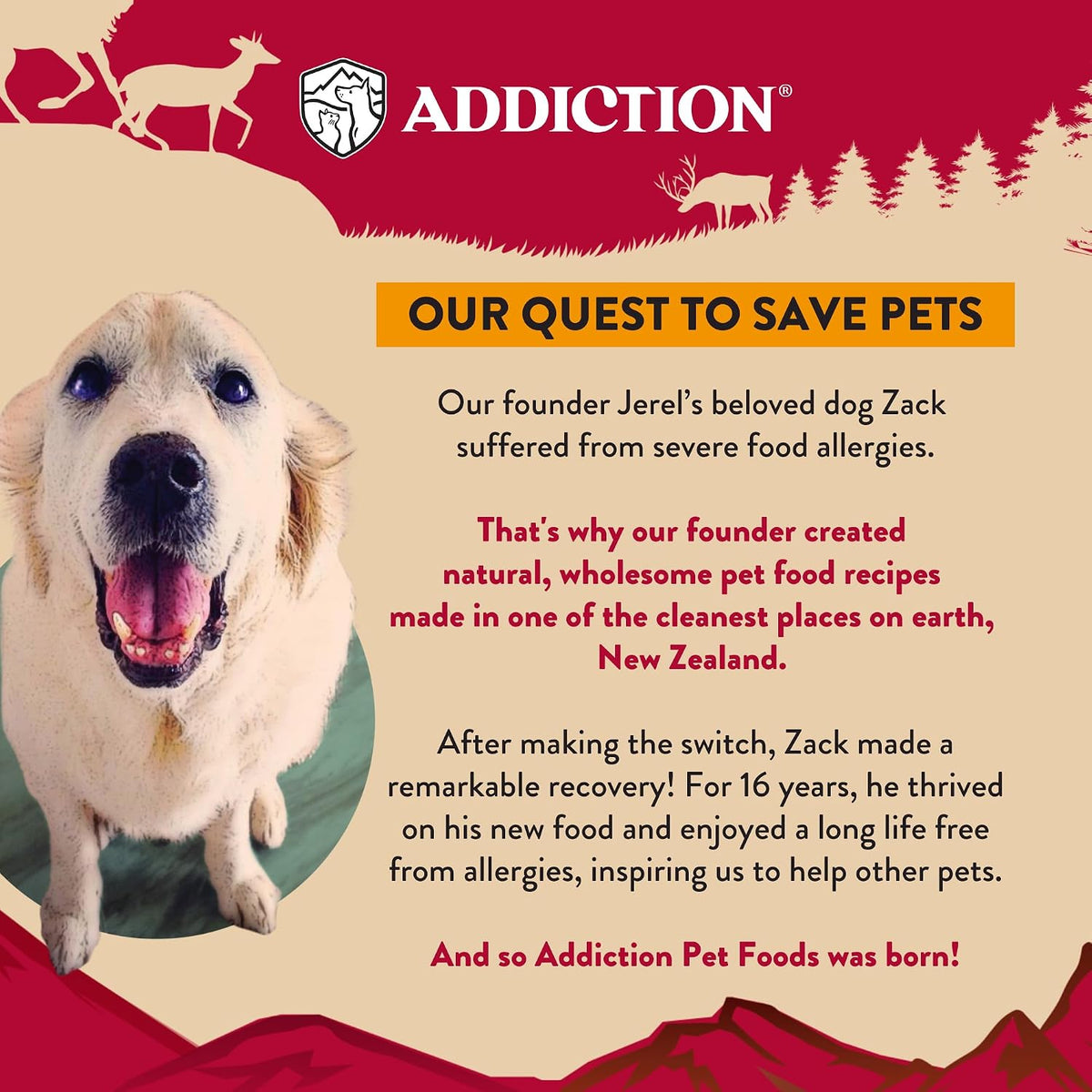 Authentic Addiction pet foods homestyle venison dinner imported to India