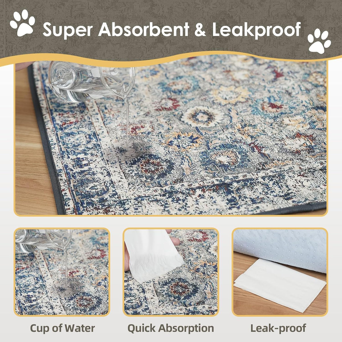Close up of Sclose leakproof pee pad edge and stitching