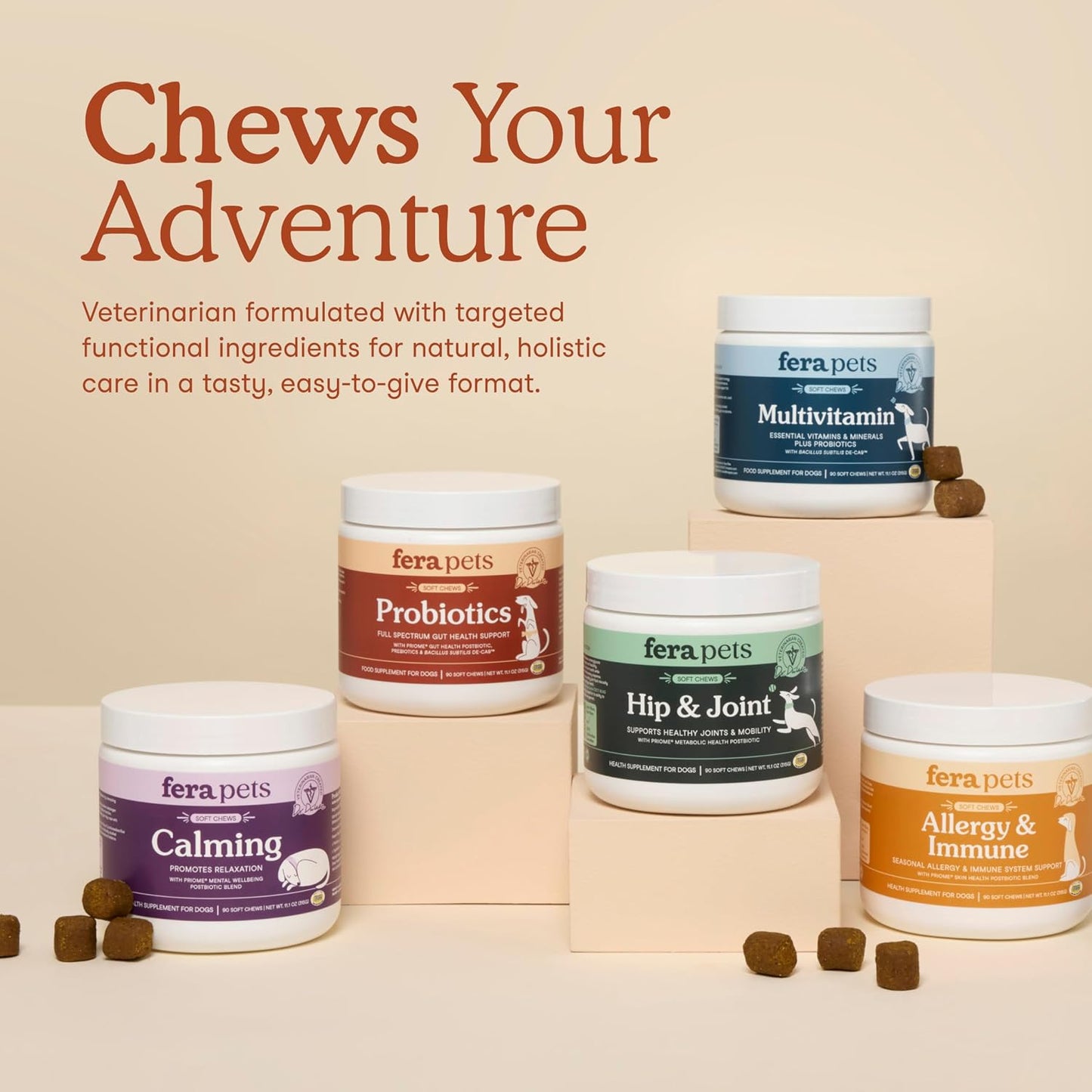 Authentic Fera Pets digestive health soft chews for daily pet wellness