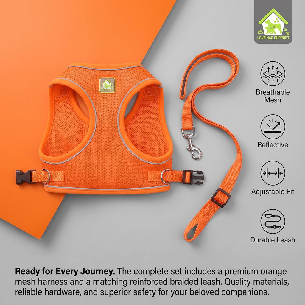 Cat Harness and Leash, Cat Harness and Leash Escape Proof (Orange-M) - Image 4