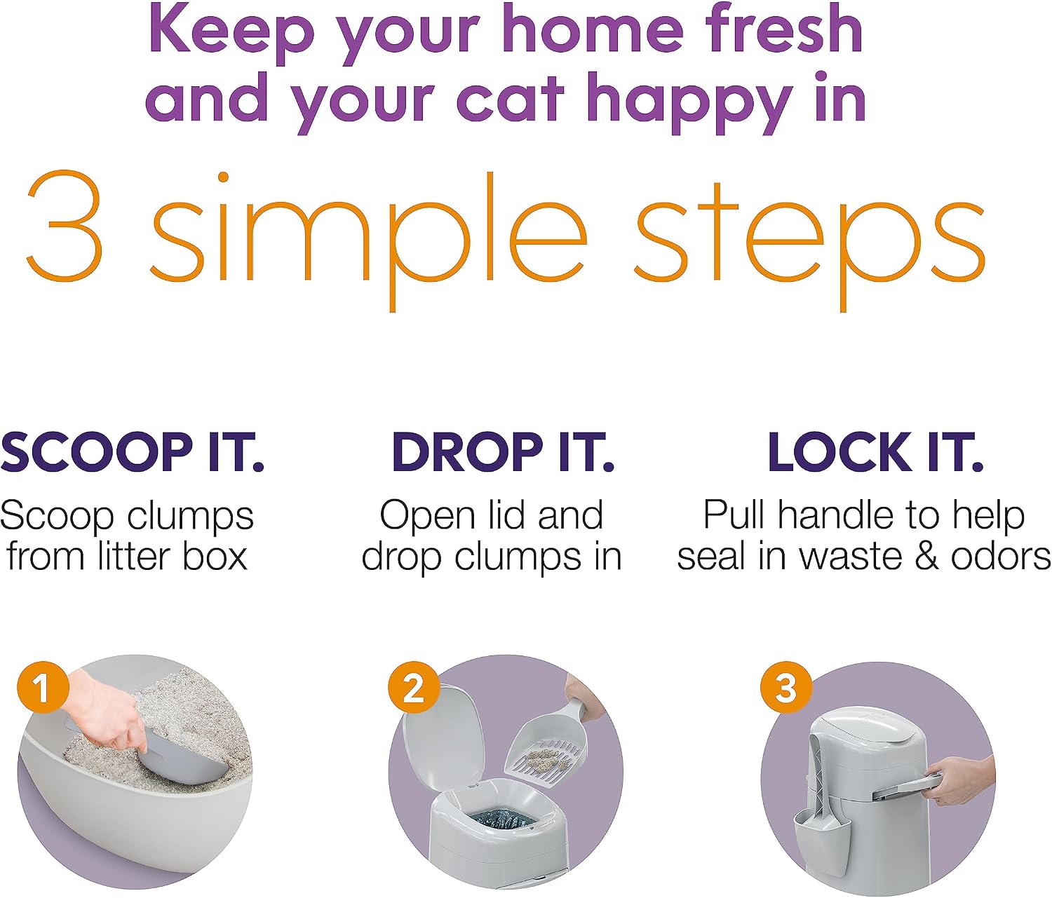 Litter Genie XL+ Pail | Cat Litter Waste Disposal System for Odor Control | Includes 1 Jumbo Refill Bag - Image 11