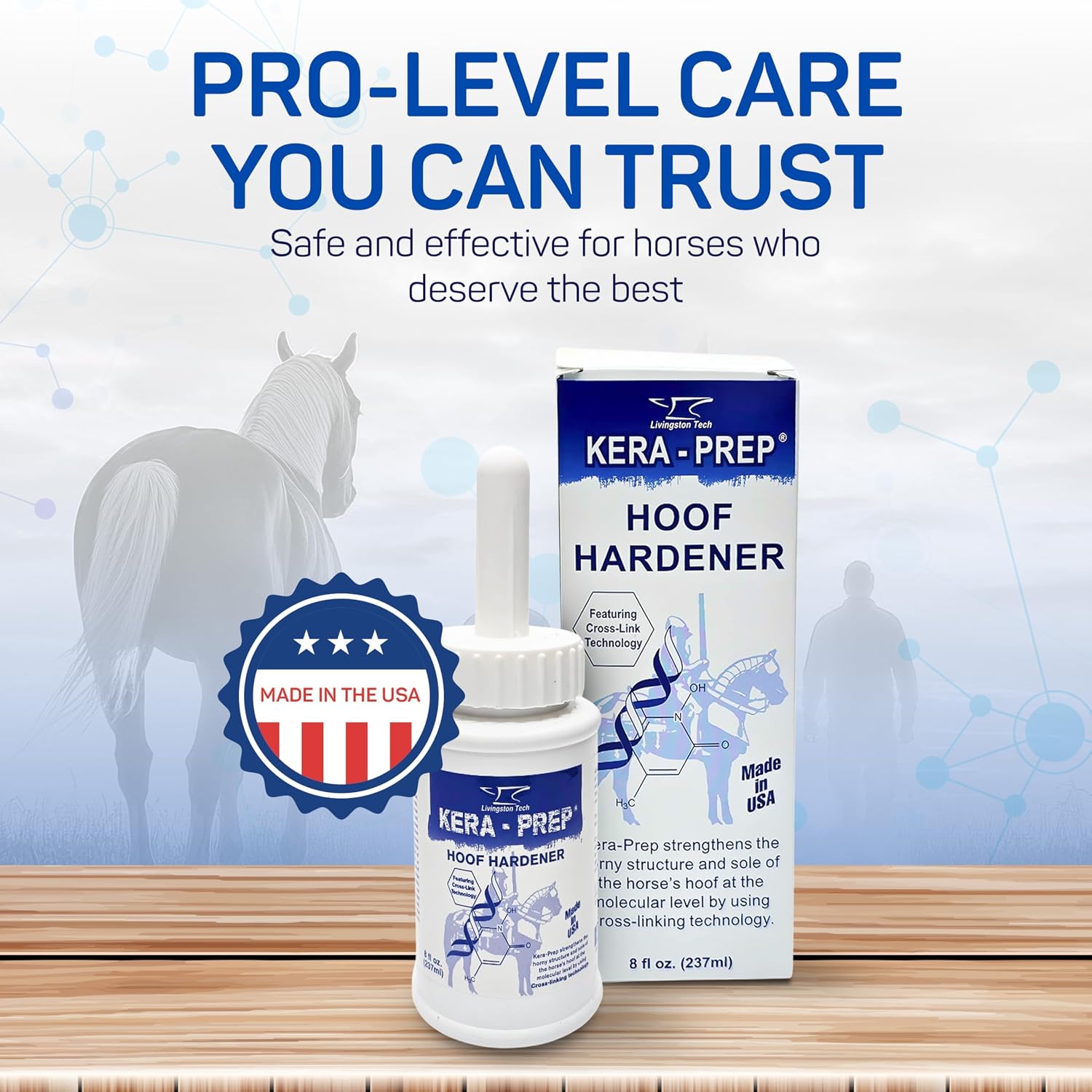 Livingston Tech Kera Prep professional horse hoof sealant preparation liquid