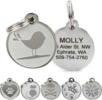 GoTags Stainless Steel Cat ID Tags, Available in Mouse and Cat Shapes, Includes up to 4 Lines of Custom Engraved Personalized Text - Image 9