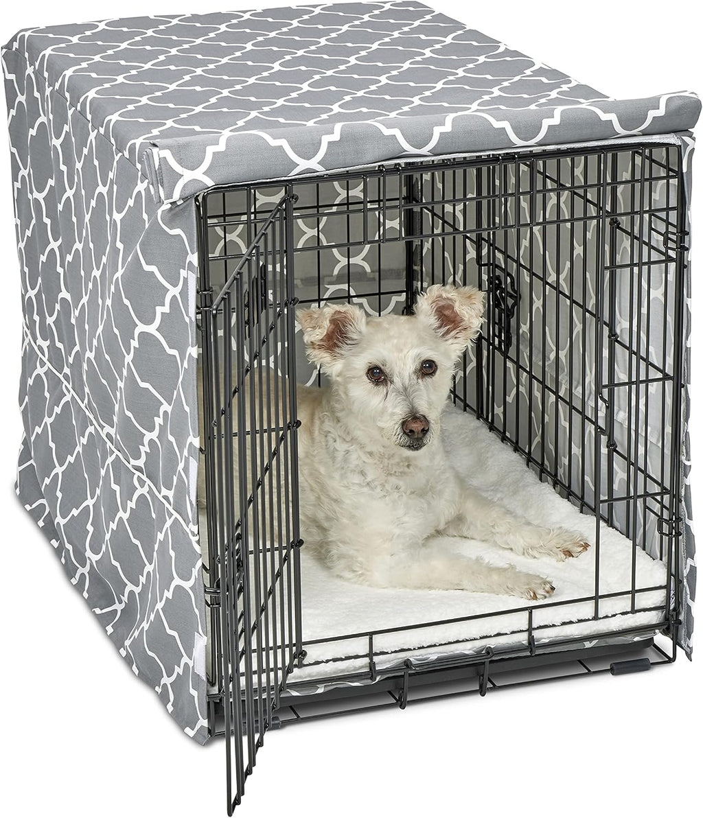 MidWest Homes for Pets Small Dog Crate Cover Featuring Teflon Fabric Protector, Poly-Cotton Privacy Kennel Cover Fits Most 24-inch Crates, Pink Designer Print, Machine Washable, Reduces Barking - Image 15