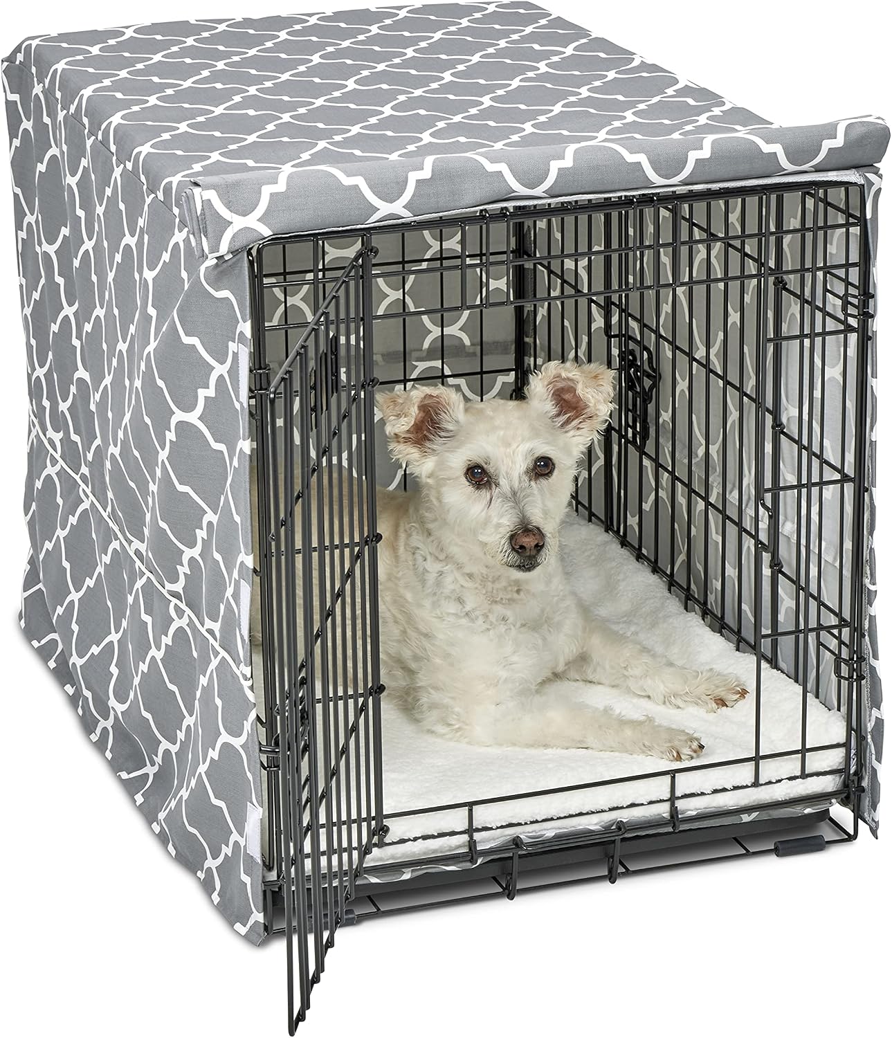 MidWest Homes for Pets Small Dog Crate Cover Featuring Teflon Fabric Protector, Poly-Cotton Privacy Kennel Cover Fits Most 24-inch Crates, Pink Designer Print, Machine Washable, Reduces Barking - Image 15
