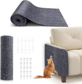 Generic self adhesive cat scratching mat front view showcasing the dark grey textured felt surface roll.