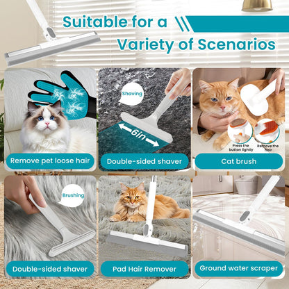 Rubber scraper attachment for flat surfaces and furniture