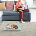 Soft texture detail of the calming plush top fabric on the HDLKRR cat bed