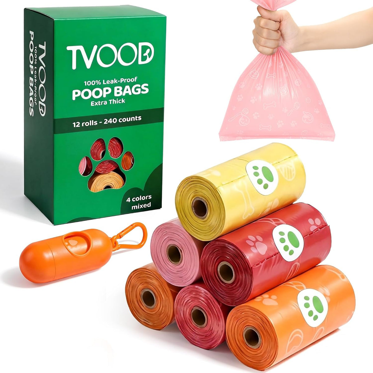 Bulk pack of four hundred twenty count eco friendly dog waste bags.