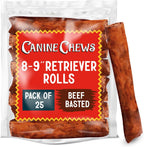 Canine Chews long lasting retriever roll treats top view close up