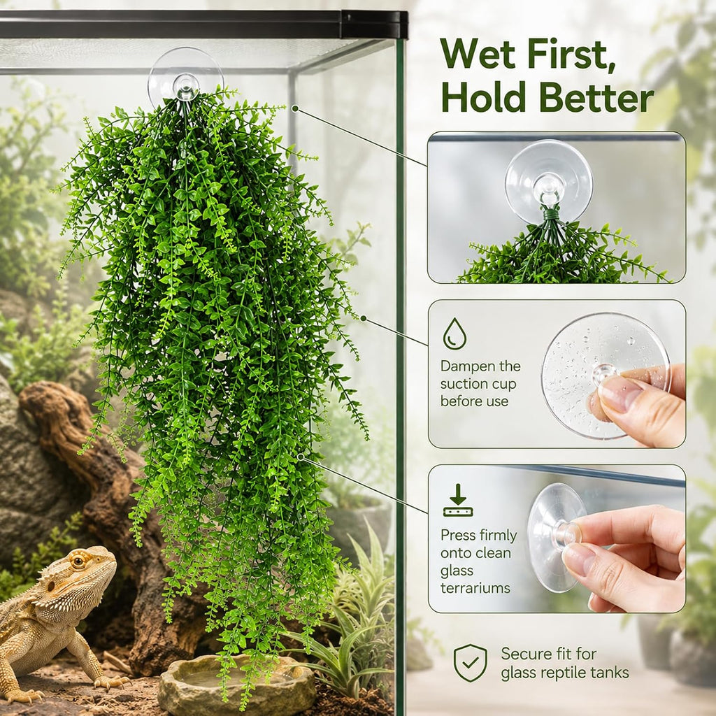 Full view of 33-inch artificial vine length displayed for habitat decoration.