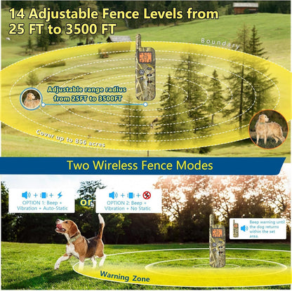 Adjustable electronic dog boundary collar laid flat displaying the rechargeable port and durable nylon strap.
