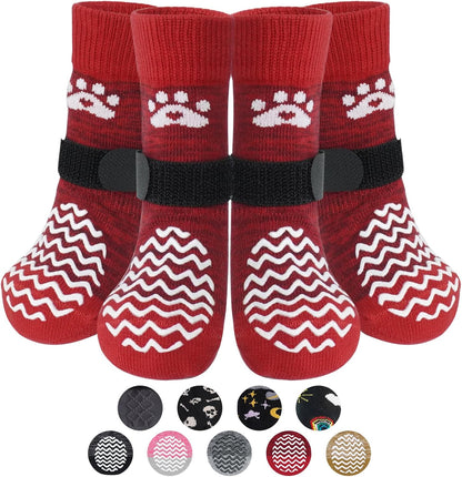 PUPTECK Anti Slip Dog Socks with Double Grippers for Hardwood Floors, Shoes for Hot/Cold Pavement, Boots & Paws Protectors to Prevent Licking, Traction Booties for Senior Small Large Dogs - Image 15