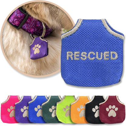Woofhoof Dog Tag Silencer, Pink Pawprint - Quiet Noisy Pet Tags - Fits Up to Four Pet IDs - Dog Tag Cover Protects Metal Pets IDs, Made of Durable Nylon, Universal Fit, Machine Washable - Image 9