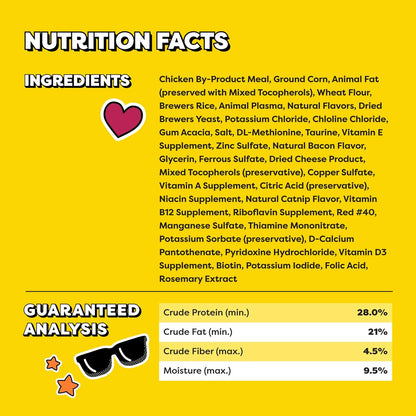 Low calorie Temptations crunchy cat treats close up texture visual