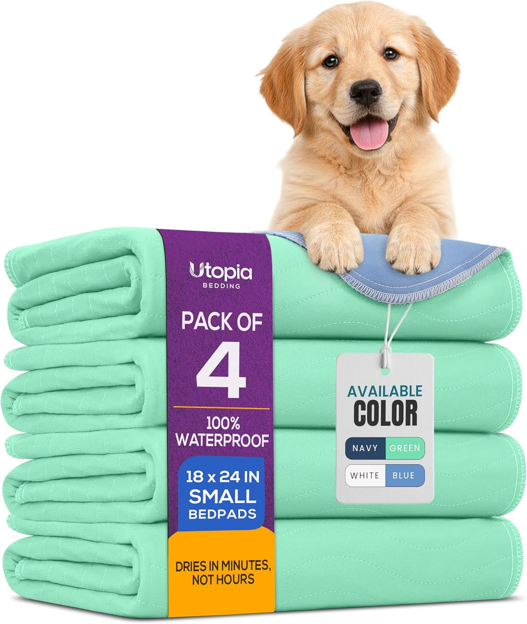 Utopia Bedding Washable Pee Pads for Dogs 34" x 36" (Pack of 4), Waterproof Incontinence Bed Pads for Adults, Elderly and Kids, Heavy Absorbency Pet Training Pads for Sofa and Couch (Green, Blue) - Image 15