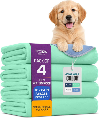 Utopia Bedding Washable Pee Pads for Dogs 34" x 36" (Pack of 4), Waterproof Incontinence Bed Pads for Adults, Elderly and Kids, Heavy Absorbency Pet Training Pads for Sofa and Couch (Green, Blue) - Image 15