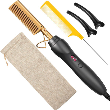 BudiGl Ceramic Electric Hot Comb hair straightener front view