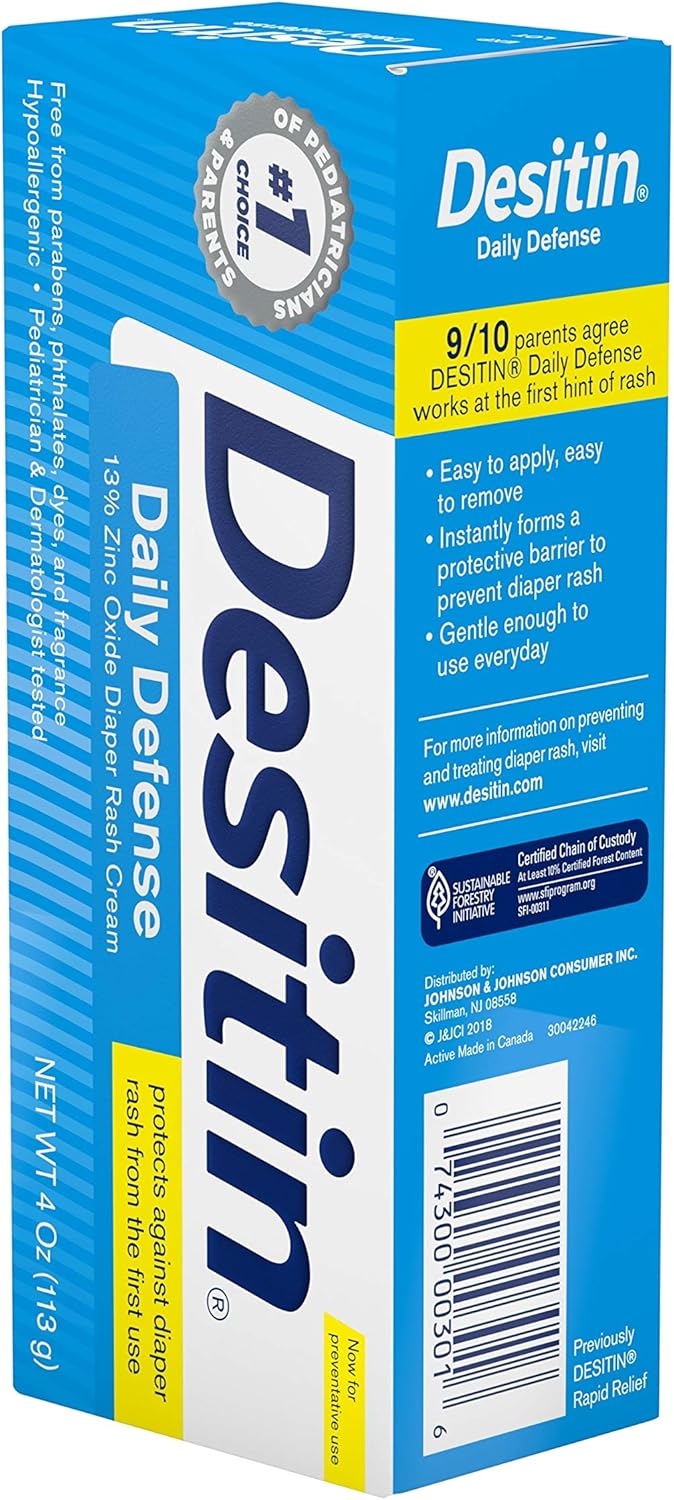 Desitin Daily Defense Baby Diaper Rash Cream with Zinc Oxide to Treat, Relieve & Prevent diaper rash, 4 oz - Image 6