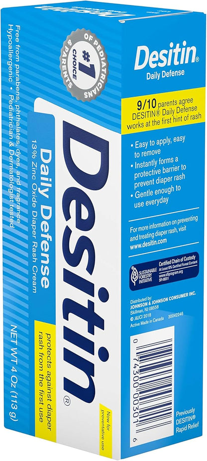 Desitin Daily Defense Baby Diaper Rash Cream with Zinc Oxide to Treat, Relieve & Prevent diaper rash, 4 oz - Image 6