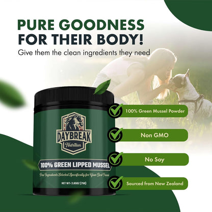 Pure single ingredient pet joint supplement jar with 150 Grams capacity.