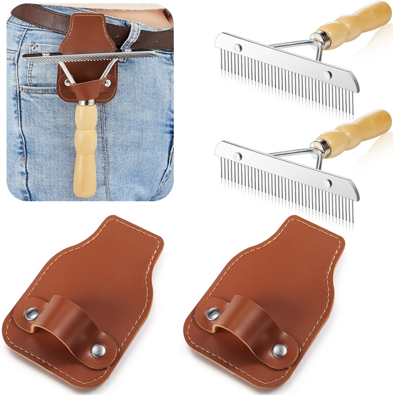 Professional livestock show grooming supplies arrangement