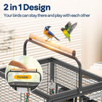 VIVOHOME 19 Inch Wrought Iron Travel Bird Cage for Cockatiel Parakeets - Image 4