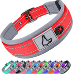 Joytale Dog Collar for Large Dogs, Neoprene Padded and Adjustable, Reflective Wide Heavy Duty Pet Collars with Durable Metal Belt Buckle for Walking, Hotpink, L - Image 13